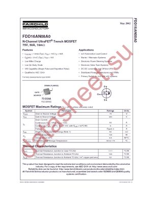 FDD16AN08A0 datasheet  